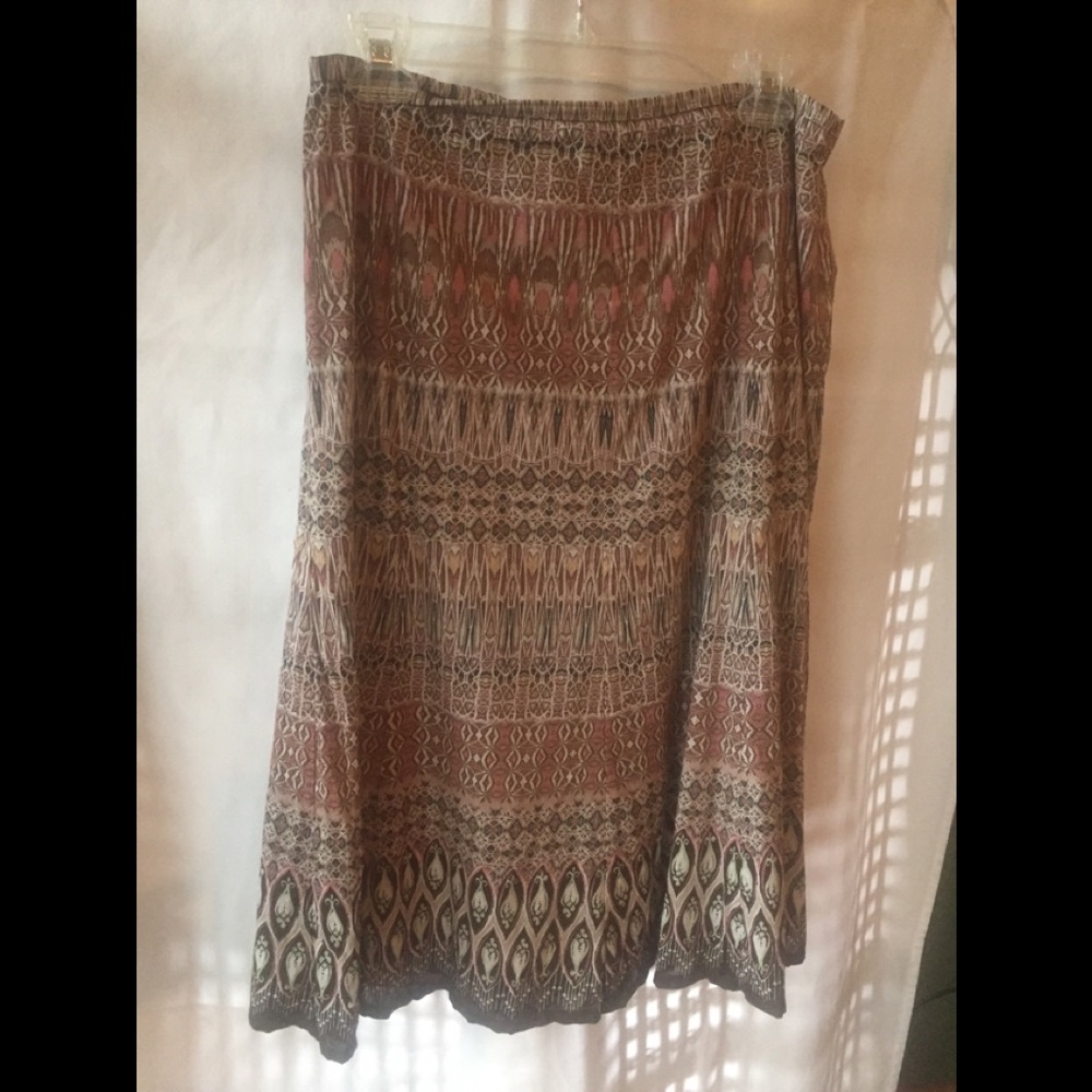 Liz Claiborne cute brown skirt Aztec style 8P